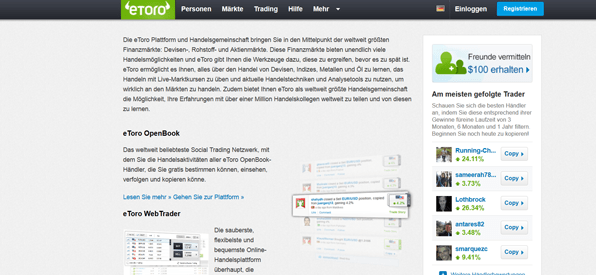 Trading-Plattformen bei eToro