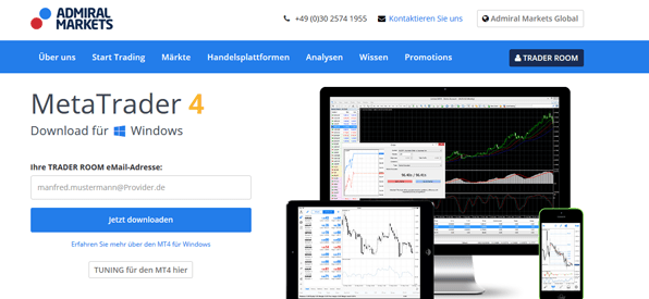 Der MetaTrader 4 bei Admiral Markets