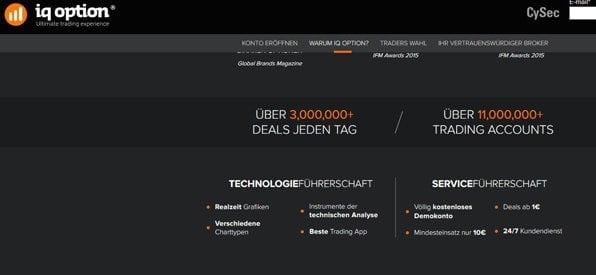 IQ Option Angebot sehr umfangreich