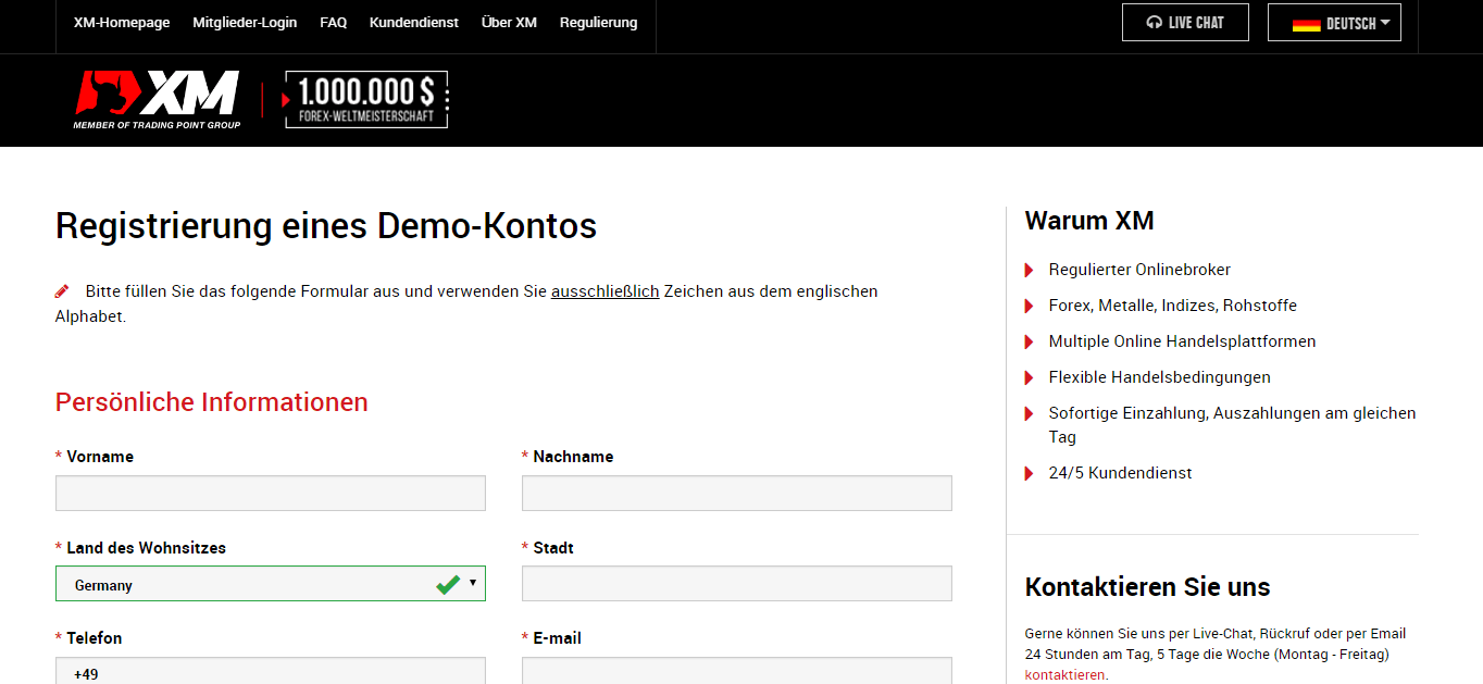 XM.com Demokonto