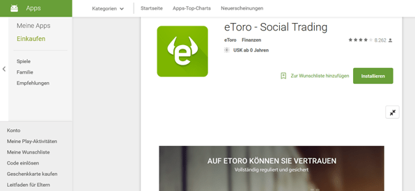 eToro App für Android