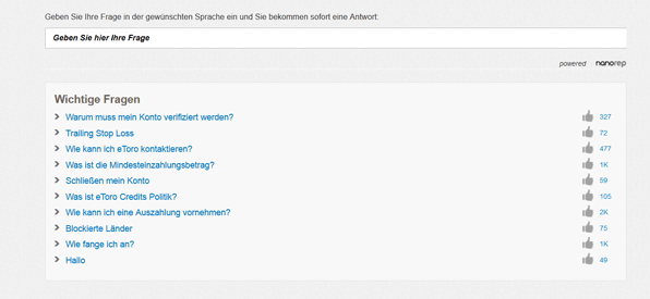 Die FAQ von eToro