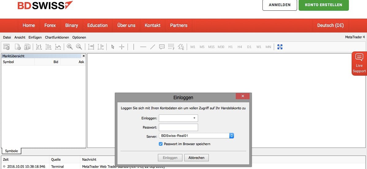 BDSwiss Handelsplattform