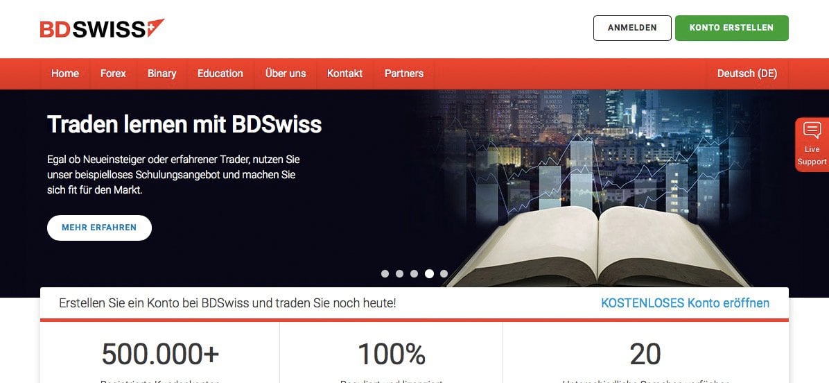 BDSwiss Erfahrungen Startseite