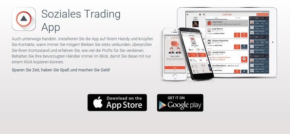 Die mobile App von Copyop im Blick