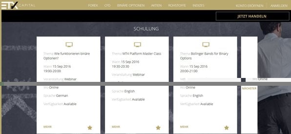 Screenshot Binary Options ETX Capital
