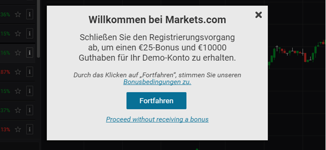 Markets.com Anmeldung