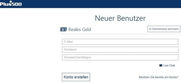 Plus500 Bonus Code erst nach der Registrierung erhältlich