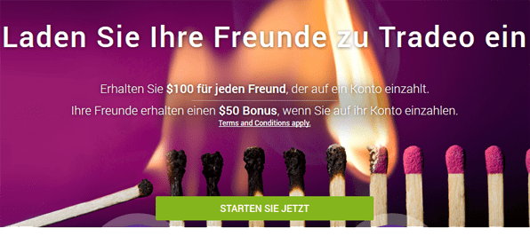 tradeo Freundschaftswerbung Bonus Bonusangebot