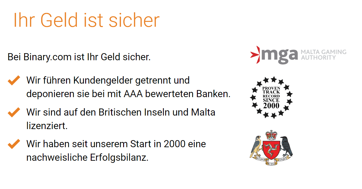 Regulierung und Absicherung binary.com