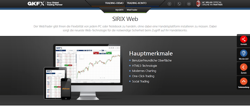 GKFX Demokonto und Handelsplattformen im Test