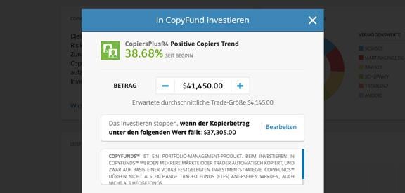 Copy Funds Kopierfunktion Social Trading eToro