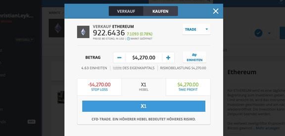 auf fallende Ethereum Kurse wetten
