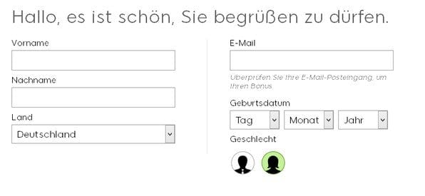 Das Anmeldeverfahren bei 888 Casino ist schnell und einfach gestaltet.