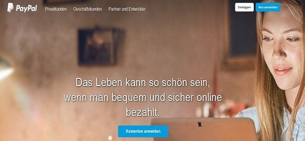PayPal Hauptseite