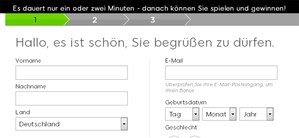 Einfache Kontoeröffnung bei 888 Casino