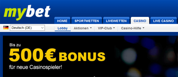 Auch beim Anbieter mybet können User mit PayPal Ein- und Auszahlungen durchführen