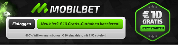 10 Euro Startguthaben gibt es für neue User bei mobilbet