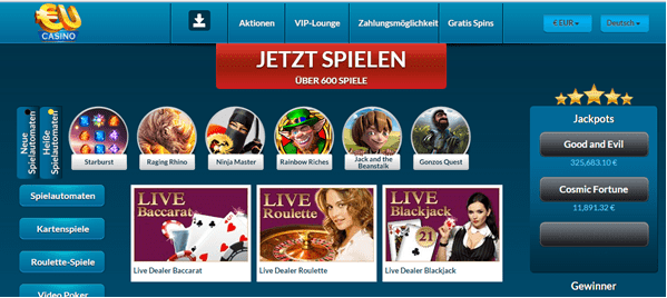 Das Live-Casino von EUcasino