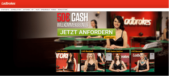 Der Live Dealer-Bonus von ladbrokes