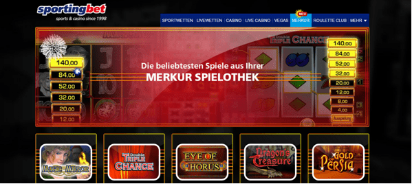 Die Startseite von Sportingbet