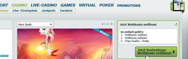 So melden Sie ein neues Konto bei bet-at-hohem Casino an