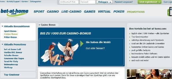 Willkommensbonus des bet-at-home Casino auf bet-at-home.com