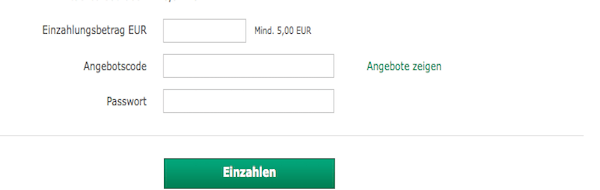 Einzahlungsbereich bet365 Casino