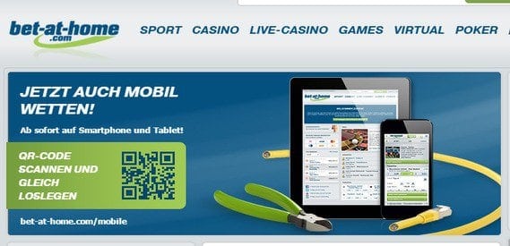 Das mobile Angebot von Bet-at-home ist auch mobil erhältlich.