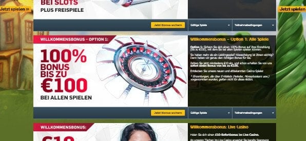 Betfair Casino Aktions-Seite auf betfair.com/de