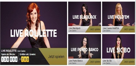 Das Betfair Live-Casino bietet spannende Casino-Atmosphäre.
