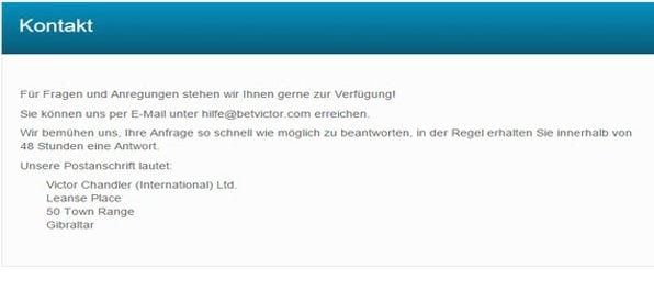 Der BetVictor Kundensupport ist nicht per Hotline zu erreichen.
