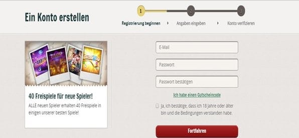 In nur drei Schritten kann man sich im Cherry Casino anmelden.
