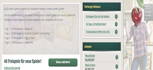 Auch Freispiele gehören zum CherryCasino-Bonusangebot.