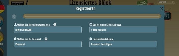 DrückGlück Casino Anmeldeformular