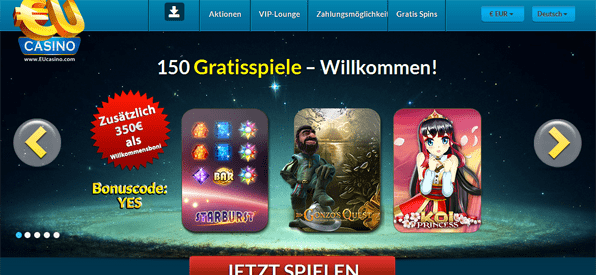 Bei EU Casino gibt es einen Bonus ohne Einzahlung