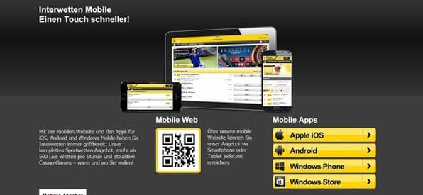 Auch mobil ist das Interwetten Casino gut aufgestellt.