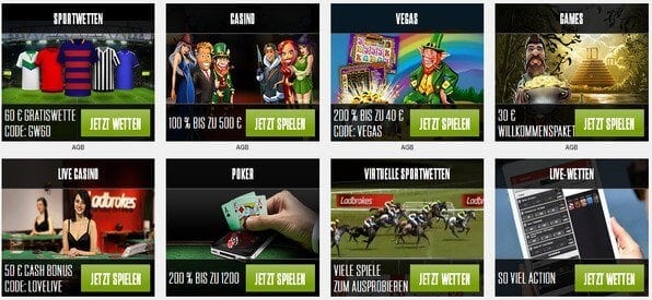 Das Ladbrokes Spieleportfolio bietet einiges an Abwechslung.