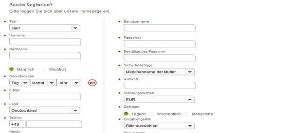 Die Anmeldung bei Ladbrokes Casino geht schnell und einfach von statten.
