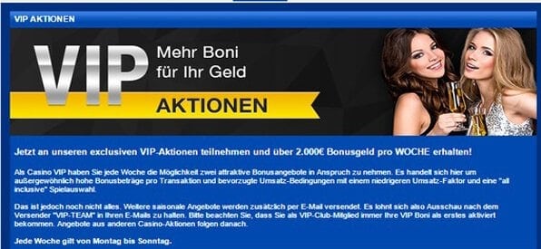 Die Vorteile im VIP Club können sich durchaus sehen lassen.