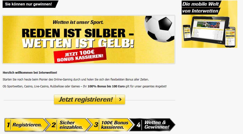 Interwetten Neukundenbonus im Überblick