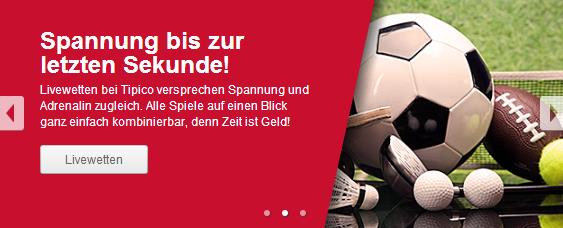 Ein umfangreiches Tipico Sportwetten Angebot verfügbar