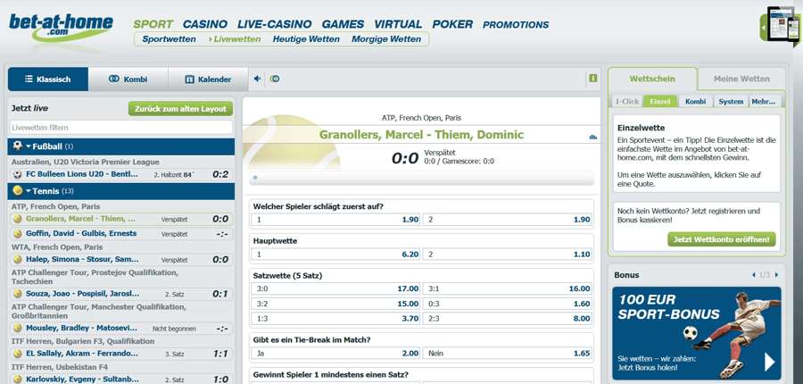 bet-at-home Live Wetten
