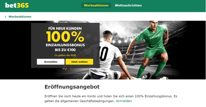 bet365 Eröffnungsbonus
