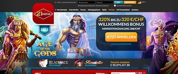 21Nova Casino Bonus