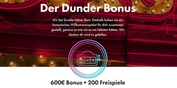 Dunder Casino Bonus