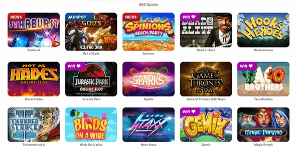 Instacasino Spiele Angebot