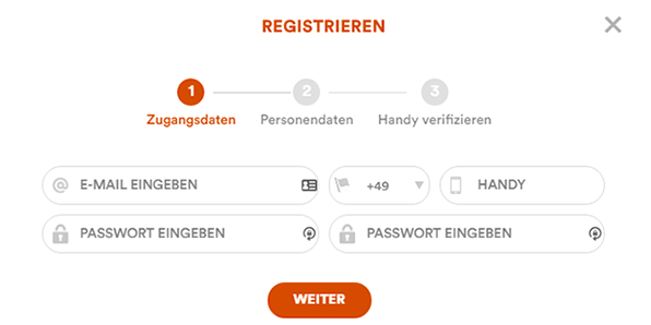 Instacasino Registrierung