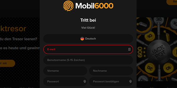 Mobil6000 Registrierung