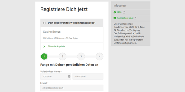 Unibet Casino Anmeldung
